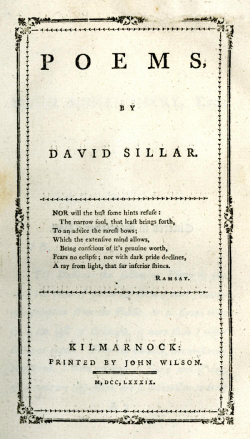 poems David Sillar